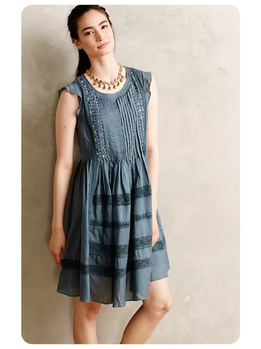 Anthropologie Vanessa & Virginia Marit Embellished Dress sz S